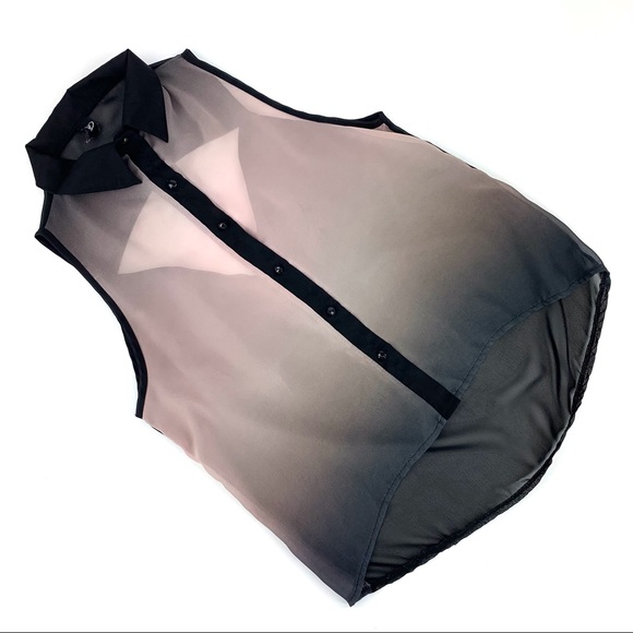 Windsor Sheer High-Low Sleeveless Open Back Top, Medium - Picture 9 of 16